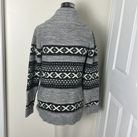 Sansara Wool Blend Aztec Pattern Button Closure Cardigan with Pockets Size L - Picture 4 of 10
